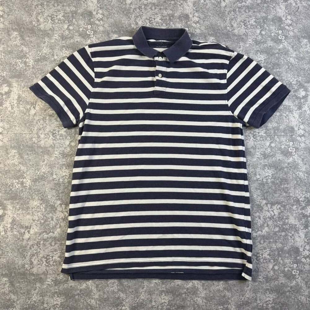 J.Crew Slim Fit Navy Striped Polo Shirt XL | Old Money Coastal Prep Aesthetic